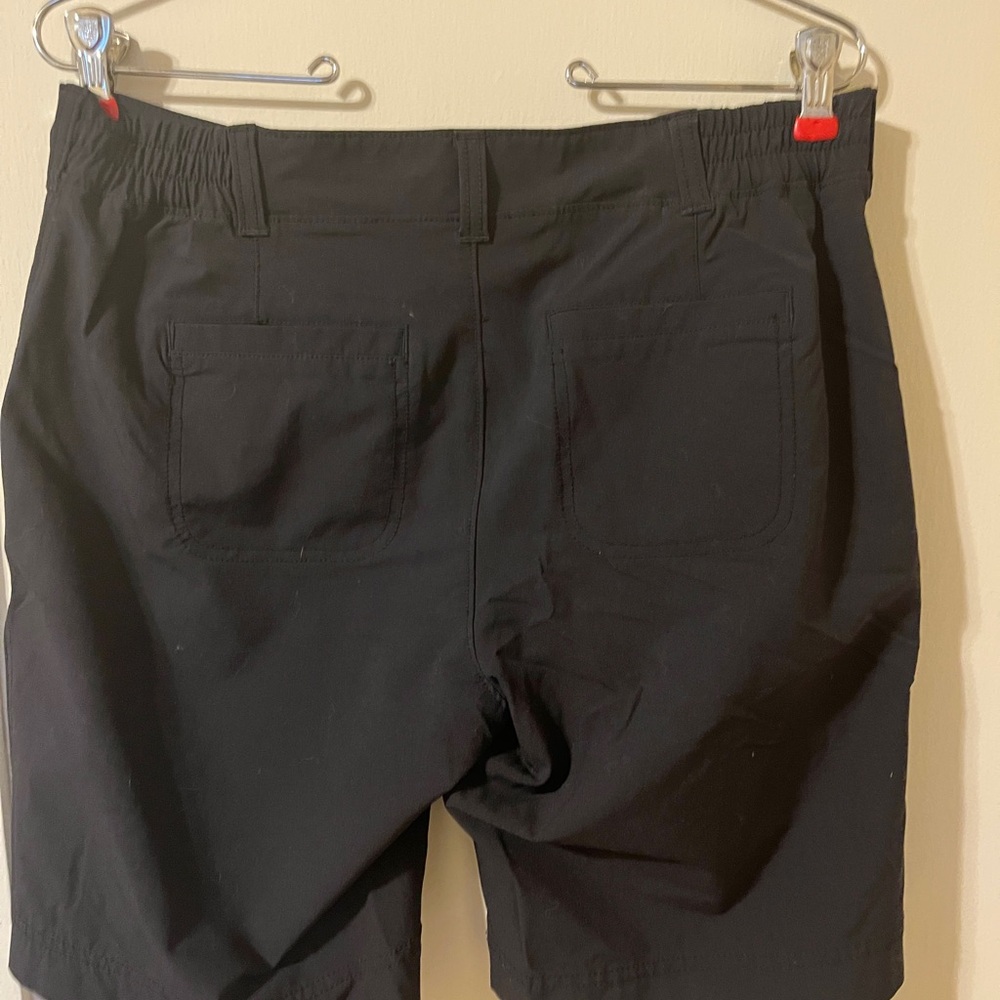 Athleta Black womens TREKKIE athletic hiking Bermuda Shorts w zippered pocket - Picture 2 of 3
